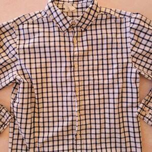 Crazy 8 boys kid youth XL plaid button up long sleeve collared dress shirt